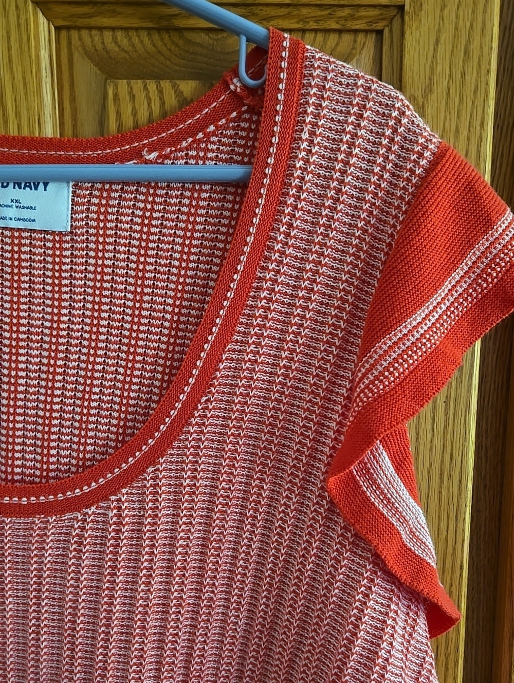 Old Navy Xxl Flutter-Sleeve Sweater Tank Vest Coral Brand New - Picture 8 of 16